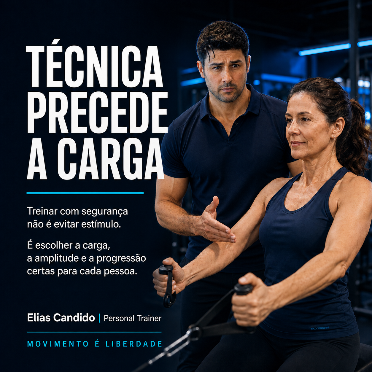 Elias Candido orientando aluna durante treinamento personalizado em Goiânia